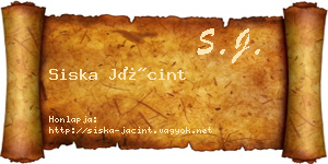 Siska Jácint névjegykártya
